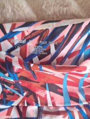 aerie Colorful Brushstroke Leggings - Coral, Blue & Black